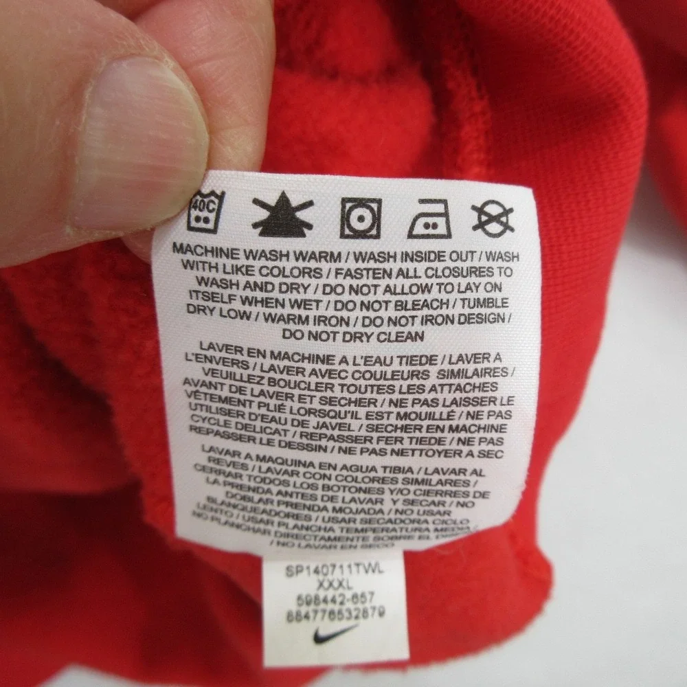 Nike Men Sweatshirt 3XL 1/4 Zip Fleece Pullover Red Pouch Pocket 598442-657